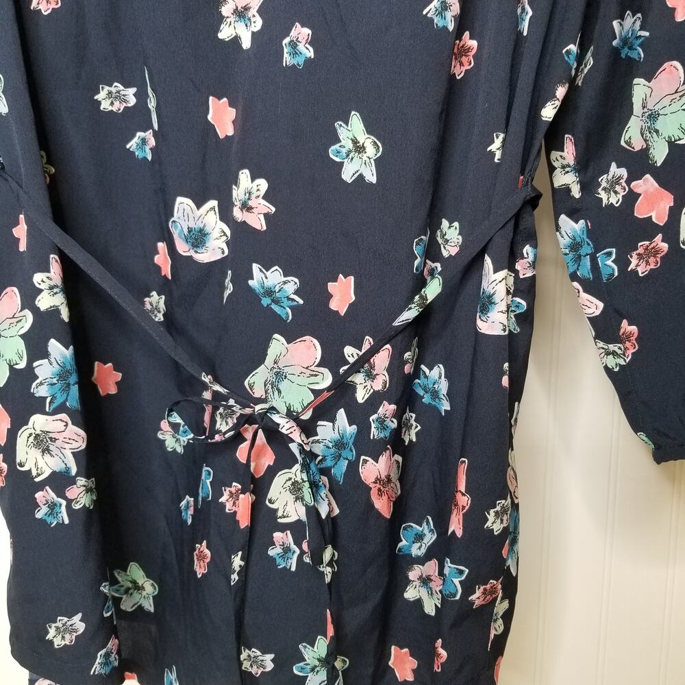 Oh Baby Maternity Floral Tie‎ Waist Top LG - Picture 4 of 7